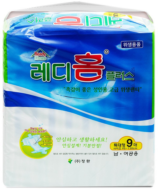 정환 레디홈 플러스 성인기저귀 특대형 1박스72매 8팩, 1개