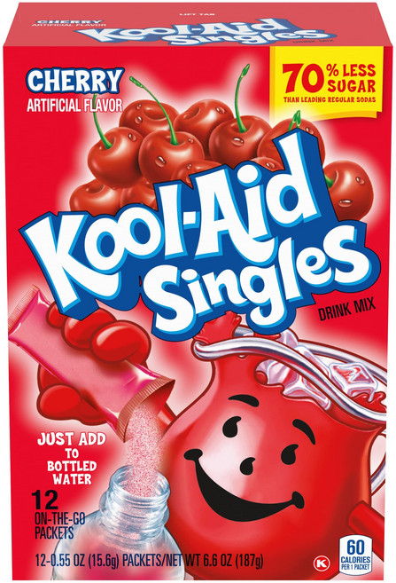 쿨에이드 싱글즈 체리 (479ml 병용) 12개입 패킷 (1박스) 쿨에이드 싱글즈 체리 (479ml 병용) 12개입 패킷 (1박스), 벚나무, N/A, 1개, 15.6g, 12