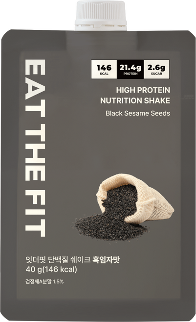 잇더핏 단백질 쉐이크 파우치 흑임자맛, 1개, 40g