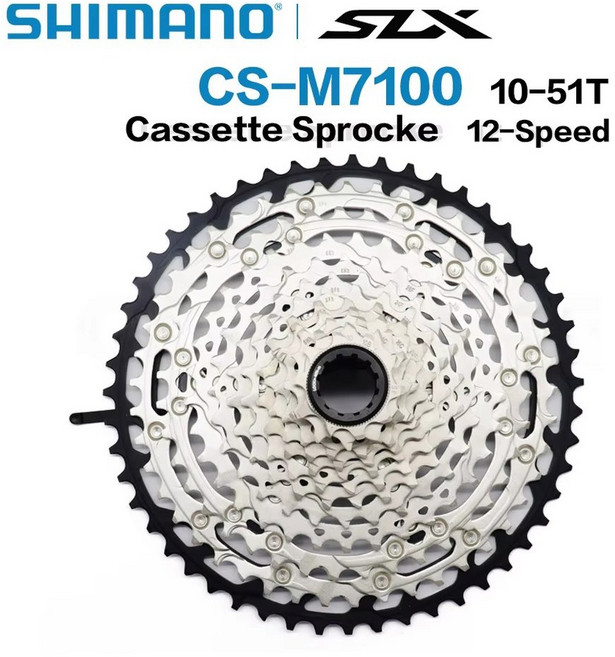 자전거 스프로킷 카세트 시마노 데오레 SLX CS M7100 프리휠 톱니 산악 MTB 12 단 10 51T, 10-51T, 1개