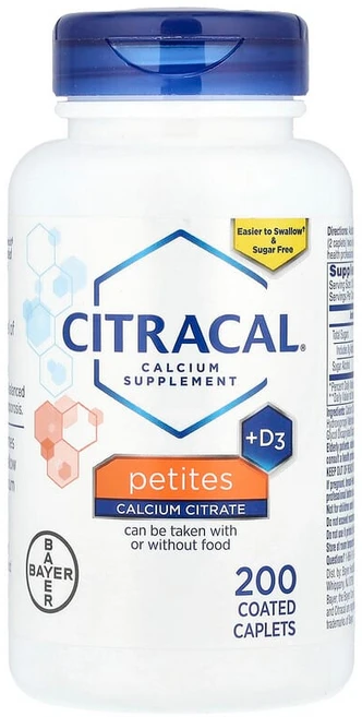Citracal 바이엘 칼슘 시트르산염 포뮬러 + D3 작은 알약 200 코팅 태블릿 CCL-53503, 1개 - 쿠팡