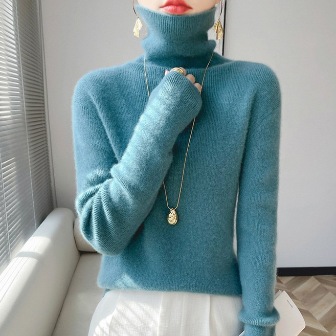 여성 터틀넥 폴라니트 겨울 기본핏 데일리 이너 스웨터 따뜻한 니트티 T4110