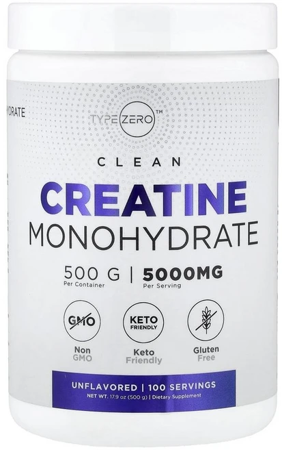 타입제로 클린 크레아틴 모노하이드레이트 언플래버드 TypeZero Clean Creatine Monohydrate Unflavored 500g, 1개 - 쿠팡