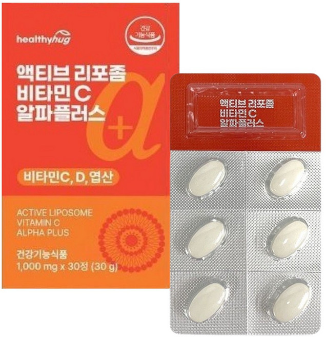 엑티브 리포좀 비타민C 알파플러스 비타민D3혼합제제 영양보충제, 1박스, 30정