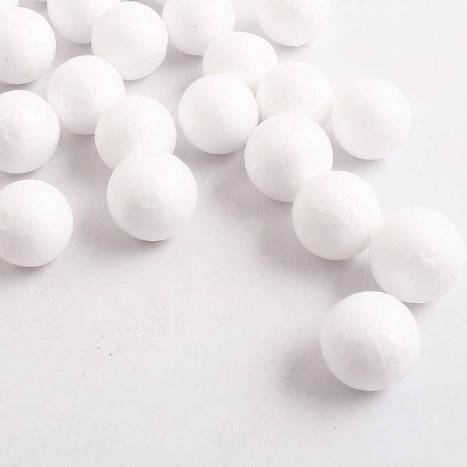 발포입자 스티로폼공 만들기 소품 재료 폼볼 스치로폴 백구 스치공 우드락볼, 1세트, 12mm
