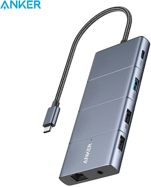 앤커 565 11-in-1 USB C 허브 10Gbps 4K HDMI MacBk Air Pro XPS 등을 위한 100W 전력 공급 (미국정품), A8388, 1개
