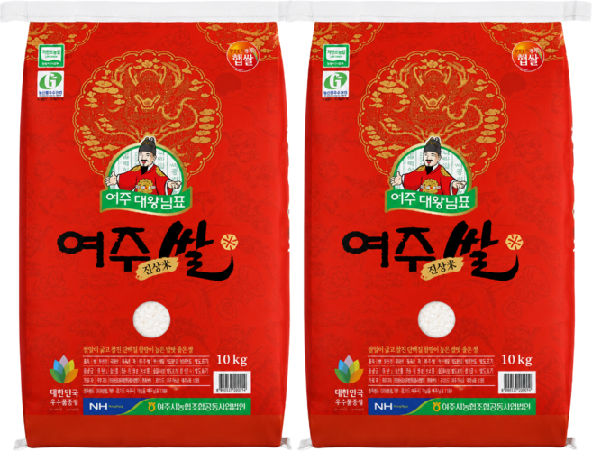25년산 햅쌀 여주시농협 대왕님표 여주쌀 진상미 백미 당일도정, 상등급, 10kg, 2개