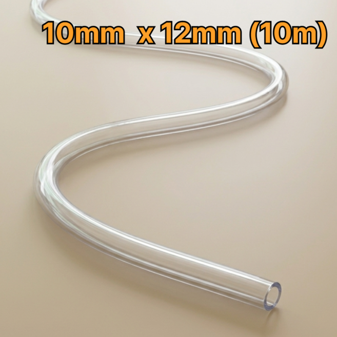 국산 PVC 수평 투명 호스 제습기 에어컨 연속배수 물호스 내경 10mm X 12mm (10m), 1개