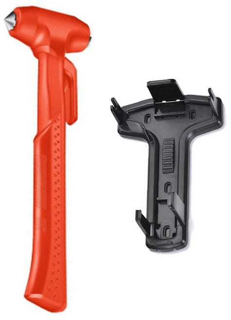 인밸 차량 비상망치 해머 비상탈출 안전벨트커터 탈출도구 비상용망치, 레드, 1개