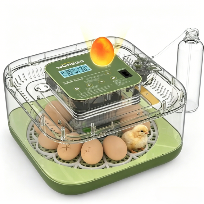 전자동 병아리 부화기 12구 가정용 소형 자동 온도 습도 조절 갖가지 알 범용, 1개, 투명