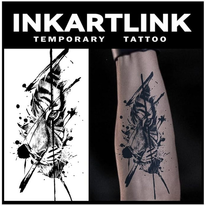 INKARTLINK 타투 스티커 자그아 타투 2매 세트 2주간 오래 지속되는 타투 스티커 문신 스티커 남녀 모두 착용 가능한 템포러리 타투 트렌드 남성 반영구적 사라지는 타투