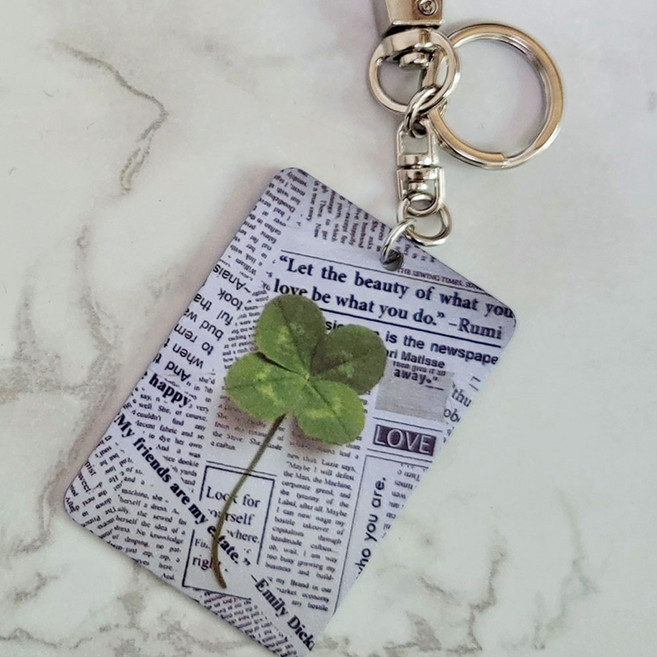 복권 스크래퍼 네잎클로버 키링 행운의 스피또 긁기 럭키 1개, 빈티지