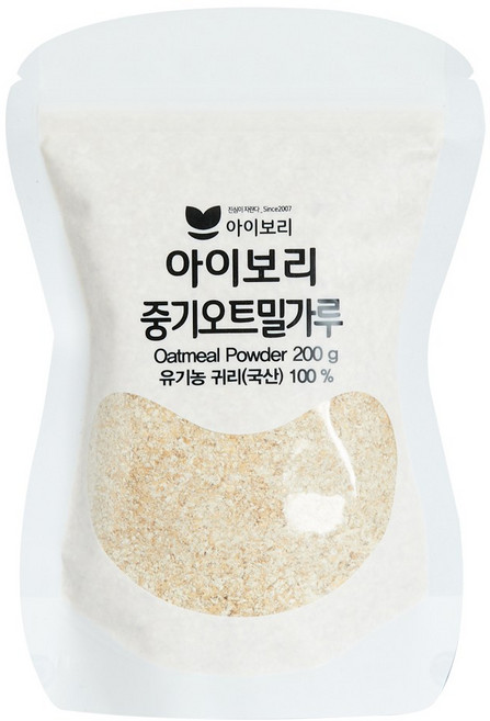 오트밀 가루 세척완료 유기농 중기 오트밀가루, 1개, 200g