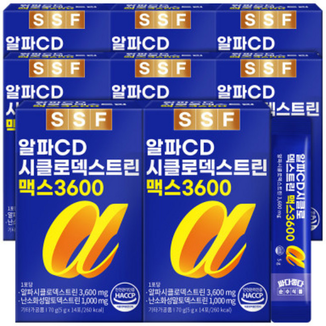 알파CD 3600 알파시클로덱스트린 (+비타민C10포) 7박스 파인애플맛 알피시디 (~5/19), 10개, 1정