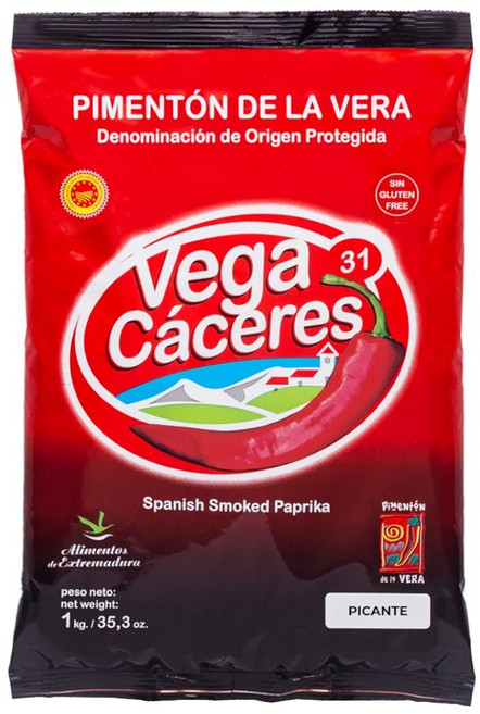 Vega Caceres 베가카세레스 PICANTE 훈제 핫 파프리카 가루 1kg, 1개