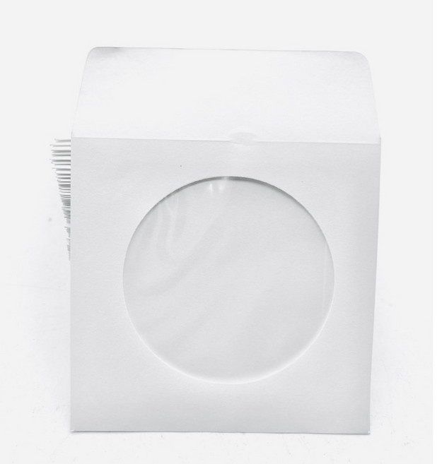 台灣製造 8CM開窗CD白紙袋 小光碟收納袋, 1個, White