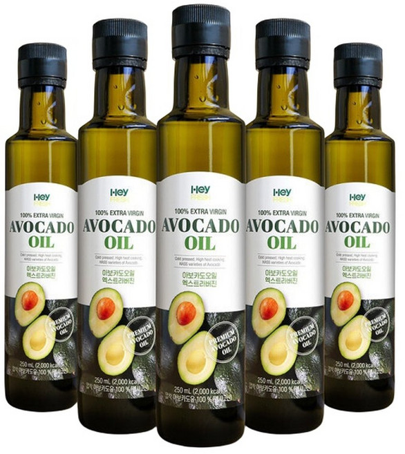 엑스트라버진 아보카도 오일 5병 X 250ml 헤이프레쉬 프리미엄 오일, 5개