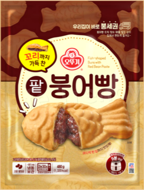 오뚜기 꼬리까지 가득 찬 팥붕어빵 480g + 꼬리까지 가득 찬 슈크림붕어빵 480g, 1세트