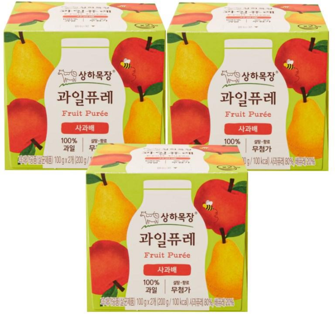 상하목장 과일퓨레, 사과배, 200g, 1개