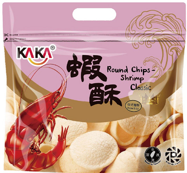 KAKA蝦酥-台式鹹酥風味, 120g, 1個