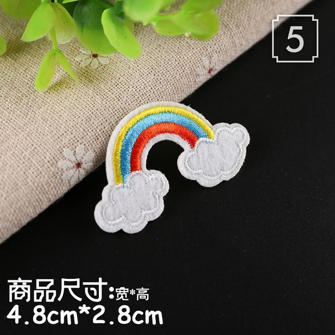 皮卡布 兔子刺繡燙布貼 補丁 徽章, 1個, 5號 (熱熔膠款)