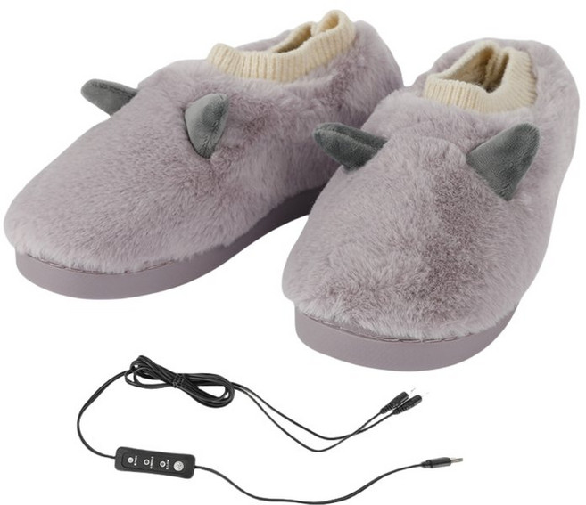 VKKN 온열슬리퍼 발난로 usb발난로 온열발난로 발열실내화 usb온열발난로 usb발열발난로 발열슬리퍼 실내 옥외 집무 남녀공용, 255, 자주색