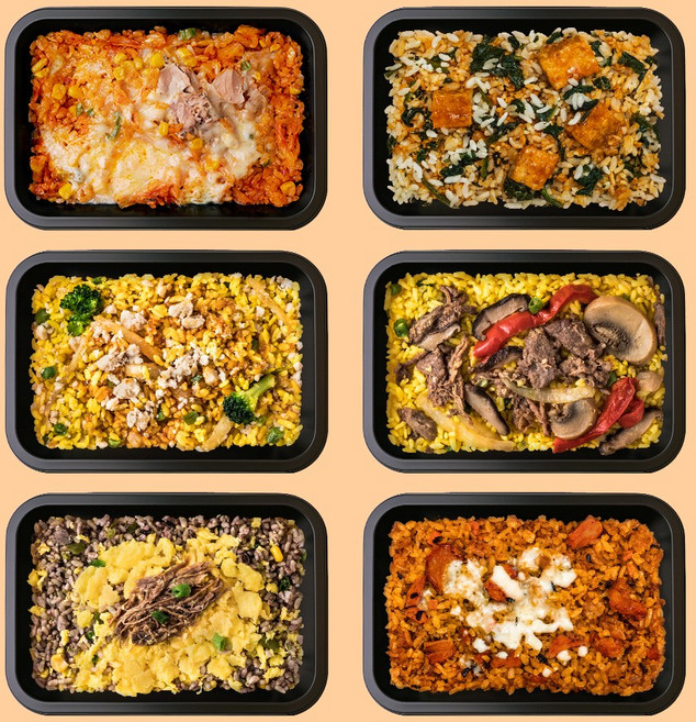 직장인 아침 점심 저녁 혼밥 편의점대용 맛있는 한 끼 볶음밥 국밥 도시락 1주 식단 배달 1540g (냉동), 덮밥 6종6팩(각1팩씩), 1개, 200g