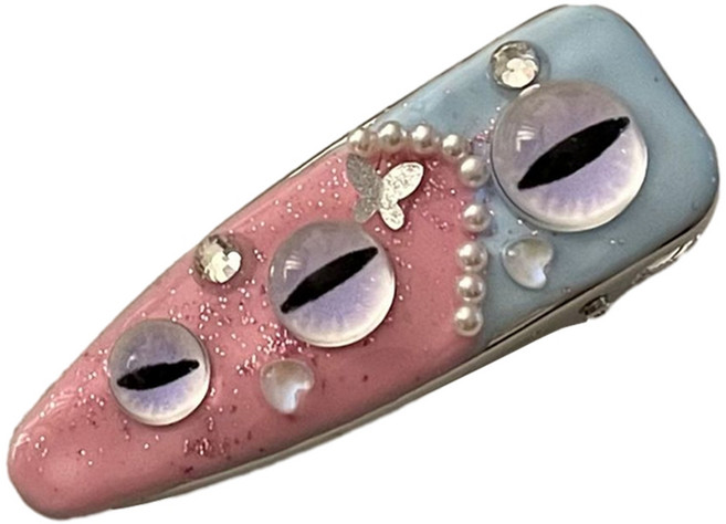 여자 청소년 포니테일 스타 헤어 클립과 호환되는 라인스톤 메탈릭 느낌 헤어 클립