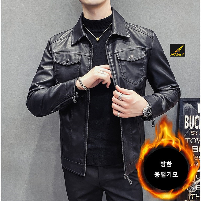간지남 핏좋은 남성 가죽자켓 바이크의류 라이더자켓 점퍼 9PO, 115(4XL), 블랙(기모)