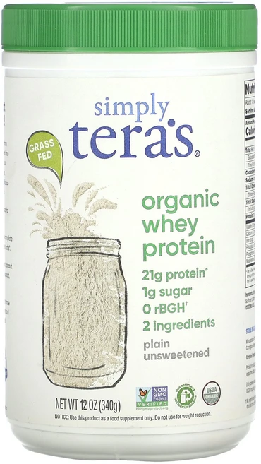 Simply Tera's 유기농 유청 단백질 플레인 무가당 340g(12oz) Tera's (심플리 테라스), Simply Tera's, 유기농 유청 단백질, 플레인, 340g, 1 - 쿠팡