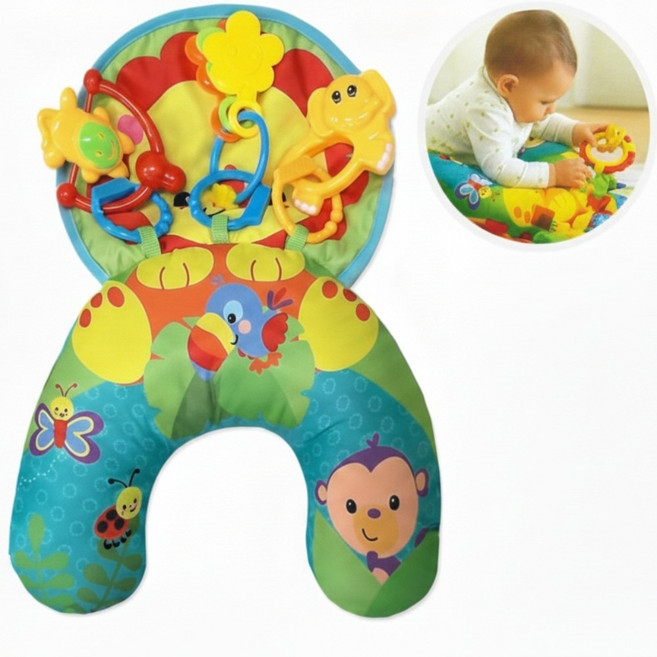 BABYCAMP 신생아 터미타임 배밀이 보조 쿠션 딸랑이 TUMMY TIME, 상세페이지 참조, 1개