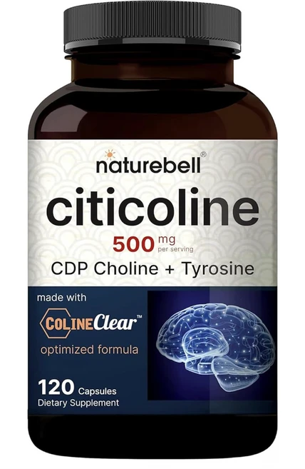 네이처벨 시티콜린 500mg - 120캡슐 | 성인용 뇌 기능 지원 보조제 | CDP 콜린 & 티로신 함유로 기억력 & 집중력 향상 | 고흡수 공식| 비유전자변형 글루텐 프리, 1개, 120정 - 쿠팡