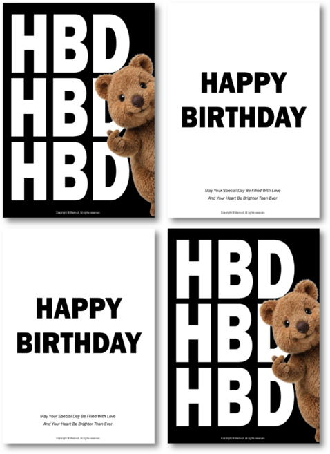 베르트폴 HBD A3 쿼카 포스터, 블랙, 1세트