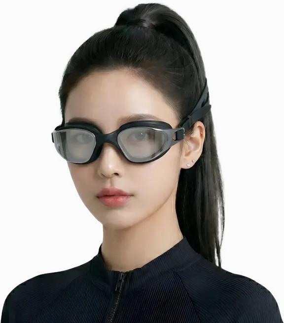 스마트덕 눈 편한 시야넓은 김서림방지 물안경 수경, 1개, 블랙 실버