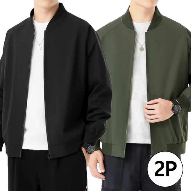 2P 남자 간절기 항공점퍼 캐주얼 자켓 심플 바람막이 8897
