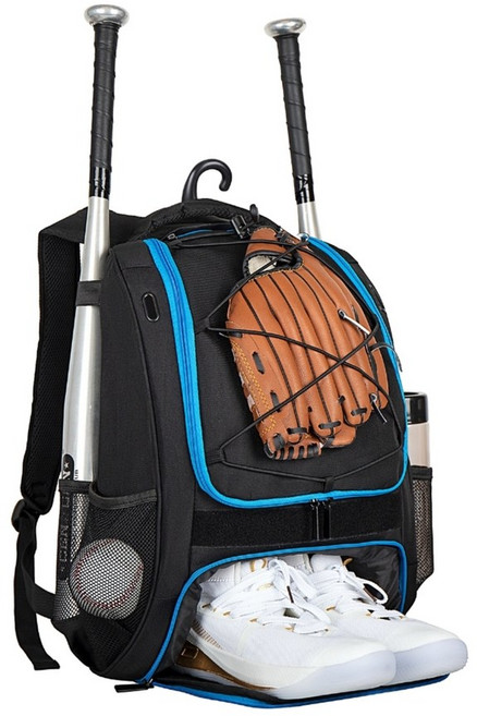 볼데어 야구 백팩 가방 용품 훈련 유소년 소프트볼 스포츠 주니어, 1개, 스카이블루