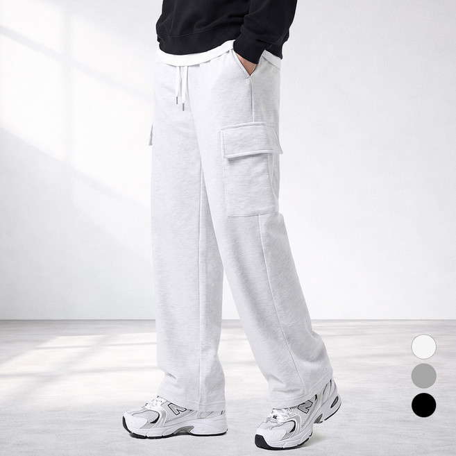 남자 트레이닝 카고 세미와이드 밴딩 팬츠 빅사이즈