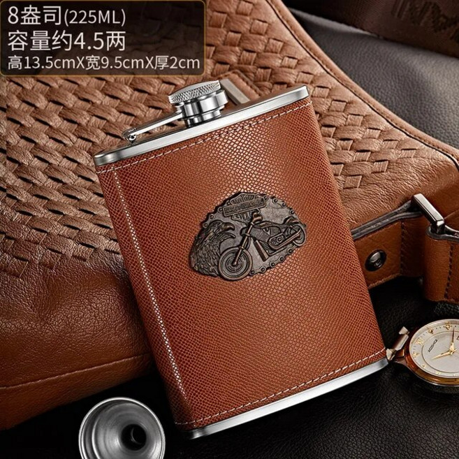 304 스테인리스 스틸 러시안 독수리 힙 플라스크 휴대용 플래그 알코올 위스키 와인 병 양주 냄비 음료 용기 남성 선물 5/8/9 Oz, [10] 8oz  JH304-012, 1개