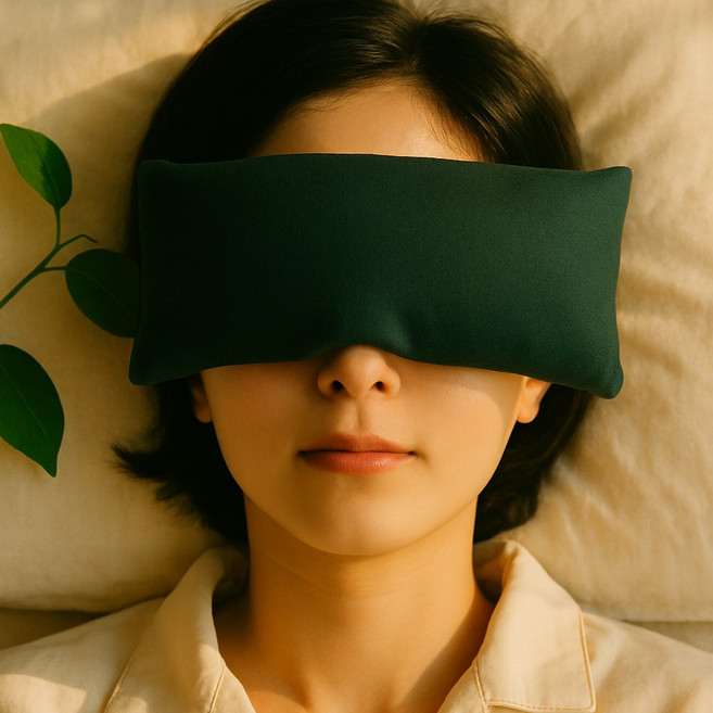 [온기] 팥 곡물 황토 눈 비염 온열 찜질팩 + 딥그린 커버, 1개