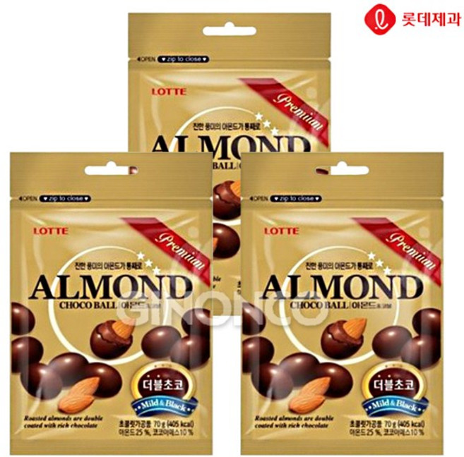 롯데제과 아몬드초코볼, 70g, 3개