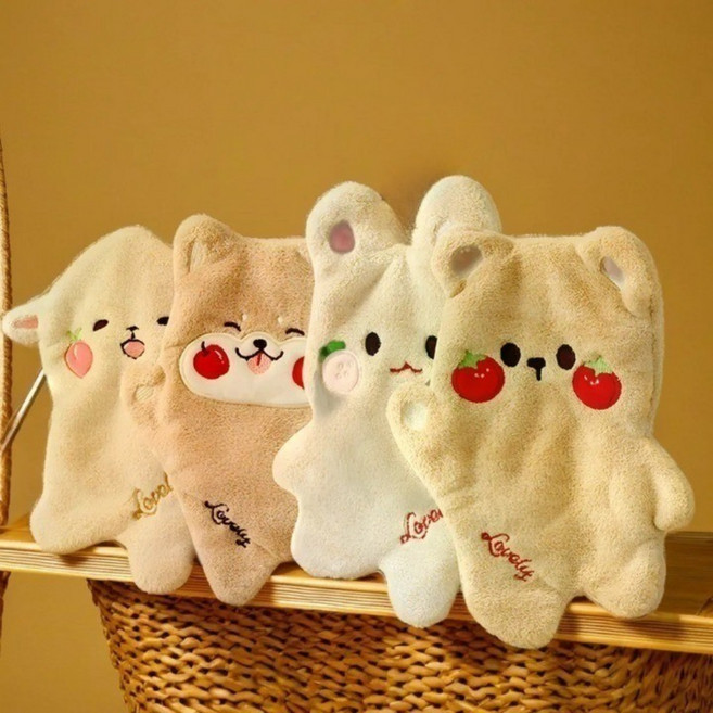 하루시 애니멀 주방수건 핸드타올 4개입, 1세트