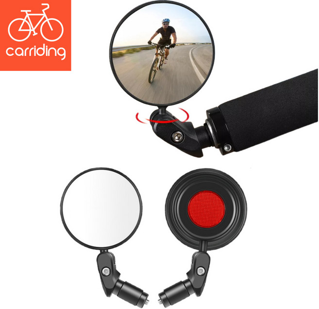 카라이딩 전기 자전거 전동 킥보드 사이드 핸들바 백 미러 후사경 바엔드 백밀러, BM108, 1개