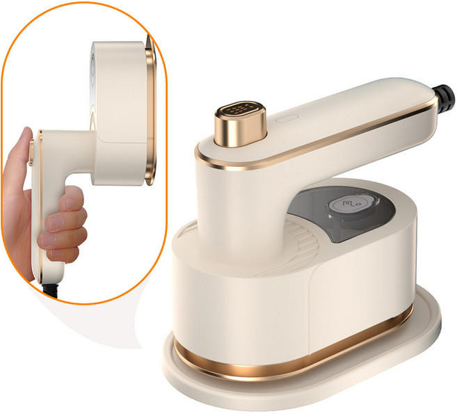 미니다리미 휴대용스팀 빠른 주름 제거 건식 겸용겸용 가정용 회전 수납이 용이하며, 베이지 듀얼스팀다리미