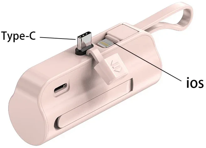 Xiaomi 5000mAh 미니 보조베터리 휴대용 25W 배터리 iPhone에 적합 Samsung 내장 Type-C 번개 플러그, 02 Pink Type-C
