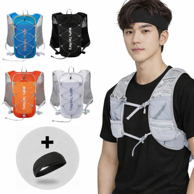 소프트엣지 초경량 조끼베스트 배낭 런닝가방, 1개, 그레이