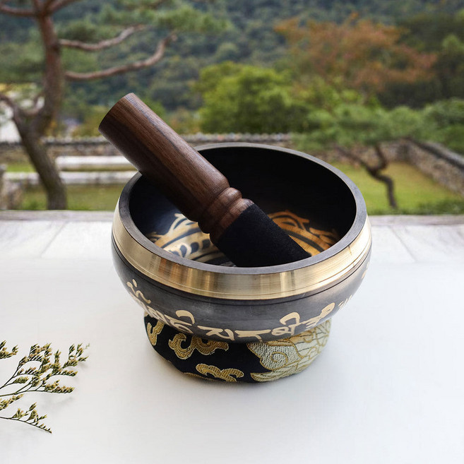 황동 싱잉볼 4size 힐링 명상종 티벳 좌종 씽잉볼 스틱쿠션세트, 티벳좌종 9.5cm, 1개