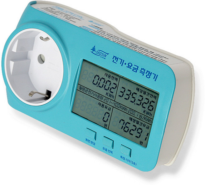 2세대 가정용 전기요금 측정기 SJPM-C16N 소비전력 콘센트 측정기 사용량 전력량, 1개