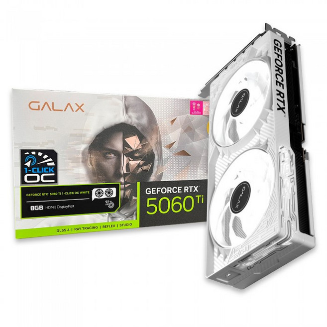 갤럭시 GALAX 지포스 RTX 5060 Ti WHITE OC D7 8GB, RTX5060Ti
