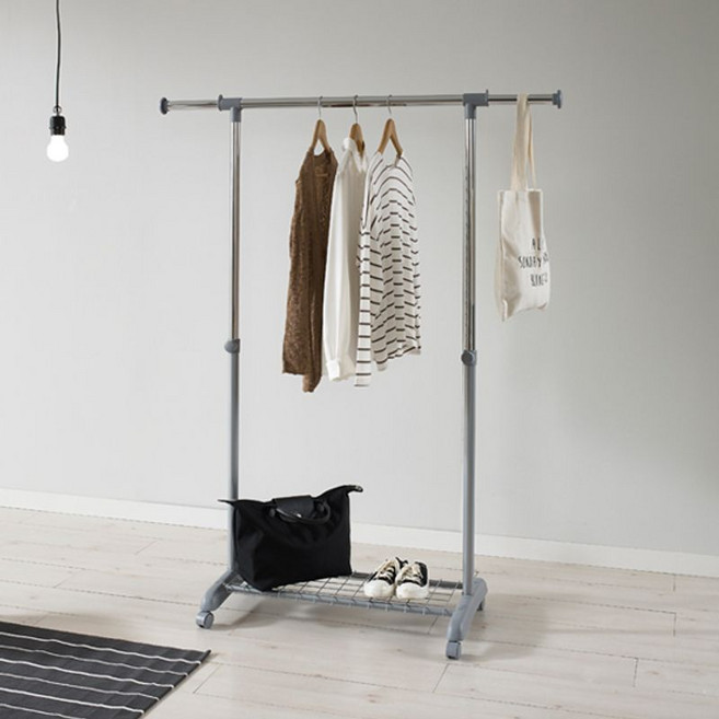 왕자 이동식조절선반행거, 실버분체도장, 크롬도금