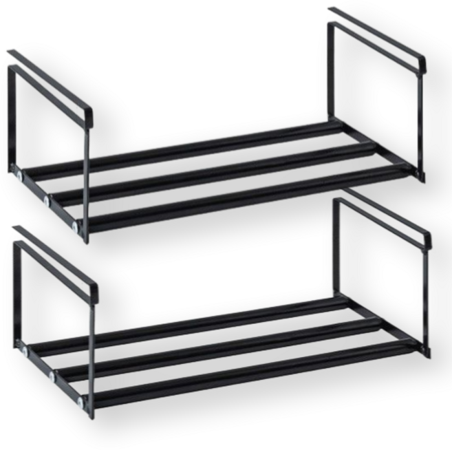 길이조절 클린핏 신발장정리선반 틈새활용, 2개, CleanFit블랙